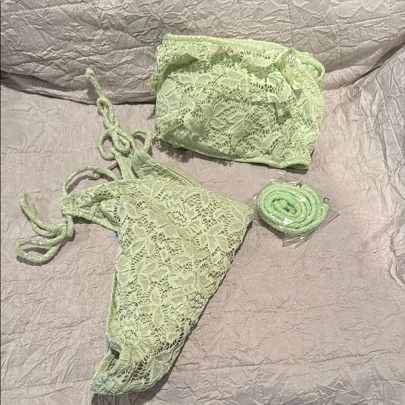 Victoria's Secret Green Lace Bikini Set - Picture 4 of 4